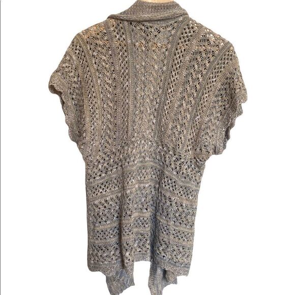 Dots Open Front Cardigan Short Sleeve Size Small - Picture 4 of 4